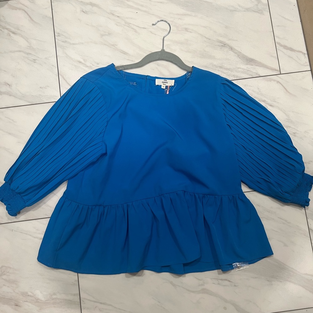 Pleated Peplum Top